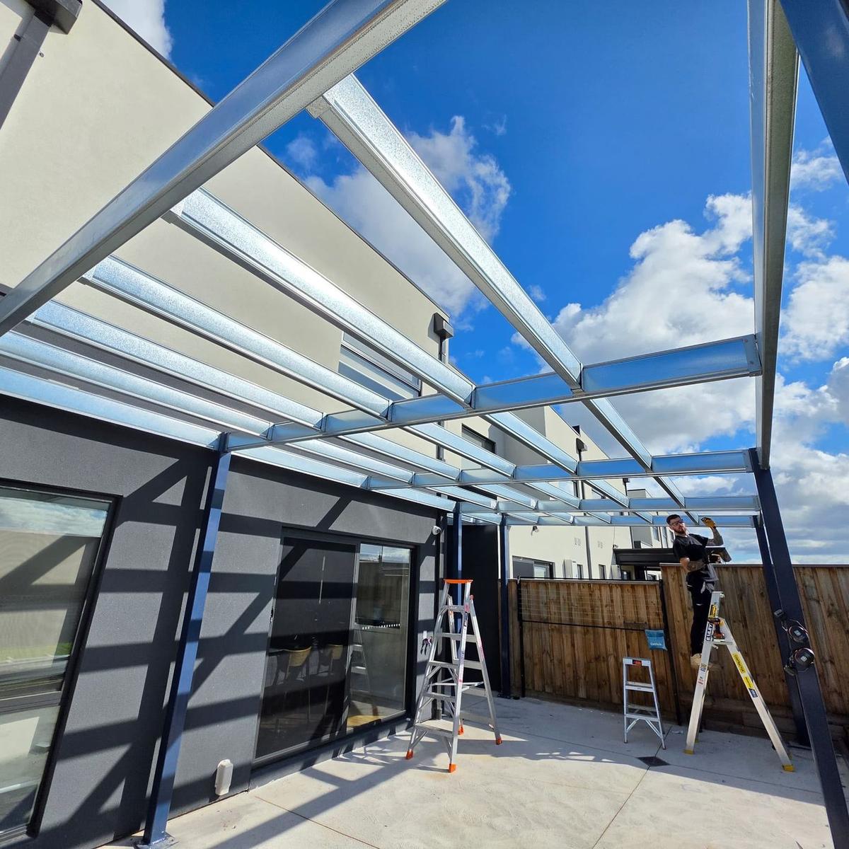 Flat-roof pergola built by All Metro in Melbourne