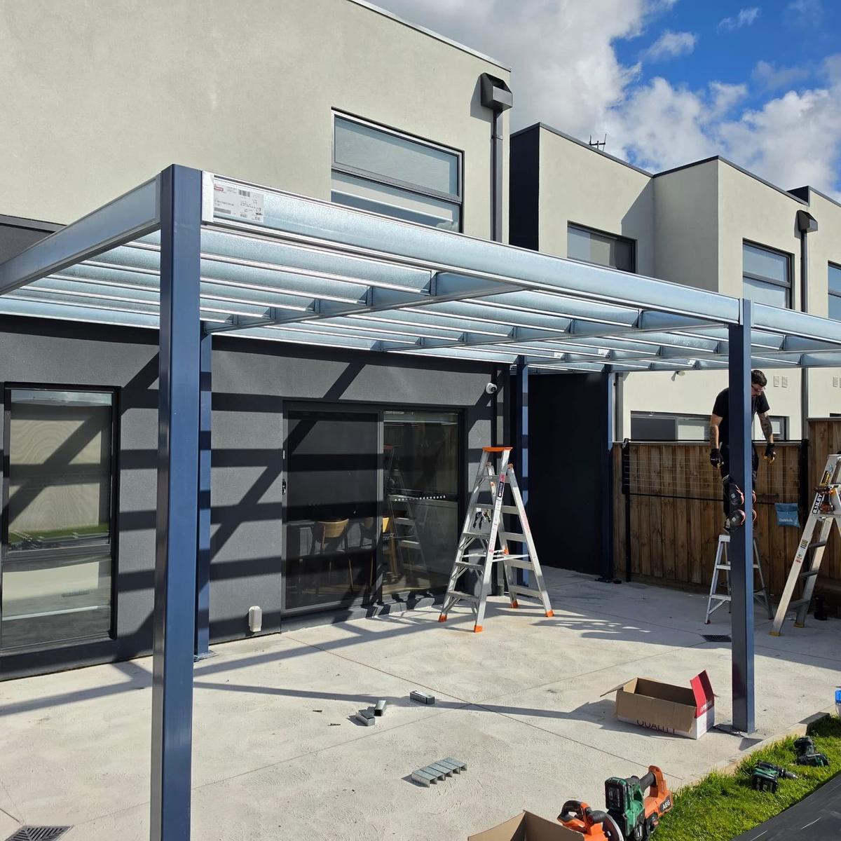 Flat-roof pergola built by All Metro in Melbourne