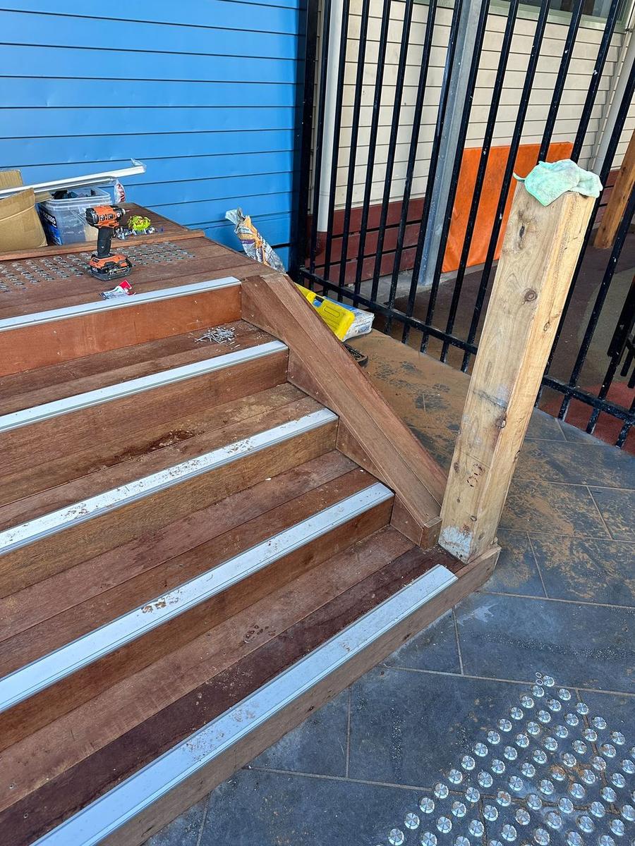 Timber steps and ramp built by All Metro
