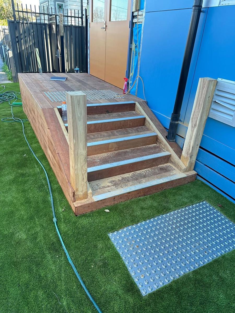 Timber steps and ramp built by All Metro