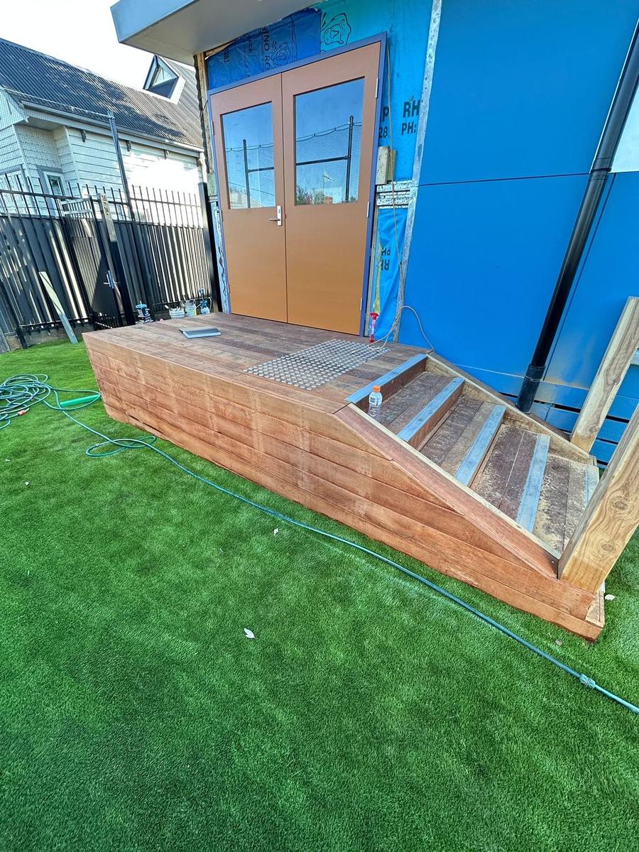 Timber steps and ramp built by All Metro