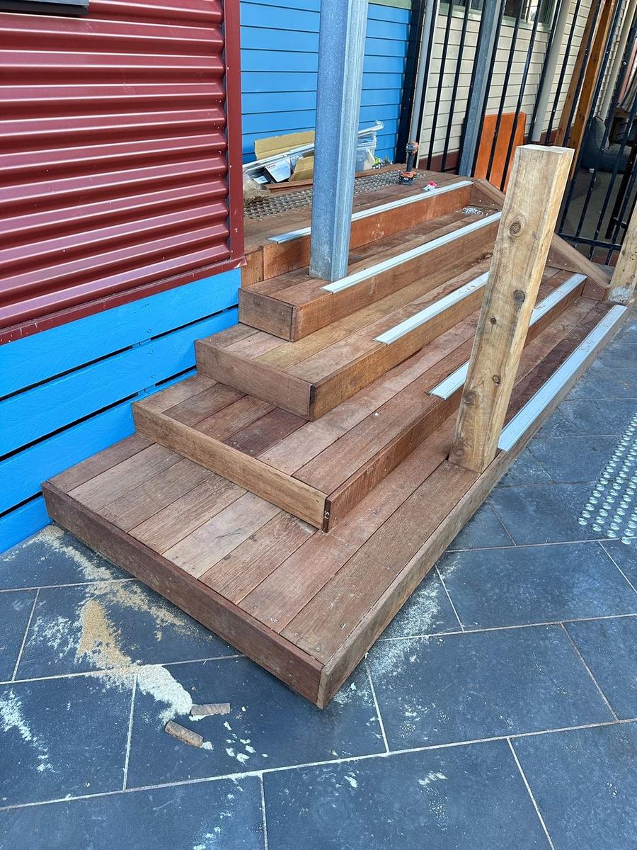 Timber steps and ramp built by All Metro